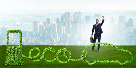 Eco friendly car powered by alternative energyの写真素材