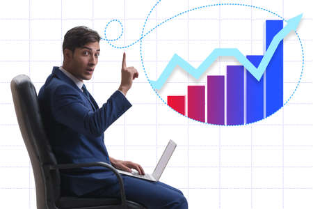 Businessman dreaming of economy and market recovery growthの写真素材