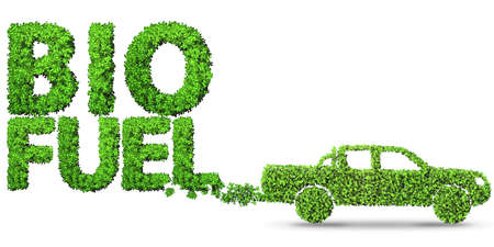 Car powered by biofuel - 3d rendering