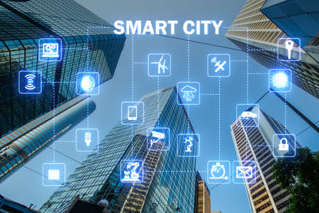 Concept of smart city and internet of thingsの写真素材