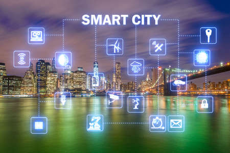Concept of smart city and internet of thingsの写真素材