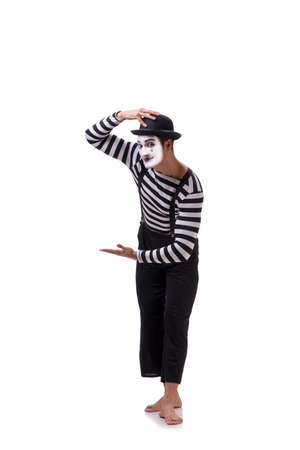 Young mime isolated on white backgroundの写真素材