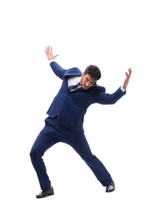 Young businessman isolated on whie backgroundの写真素材