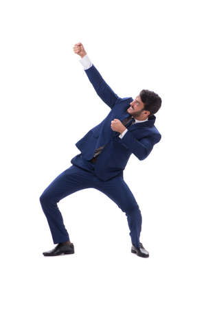 Young businessman isolated on whie backgroundの写真素材