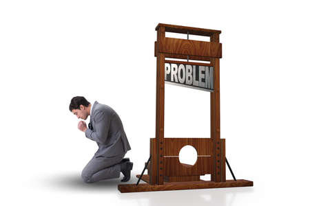 Businessman unsuccessfully dealing with business problems