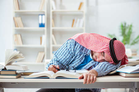 Arab student preparing for university examsの写真素材