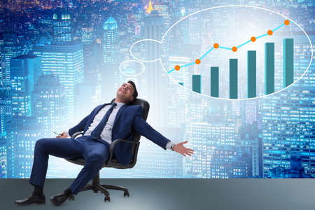 Businessman dreaming of economy and market recovery growthの写真素材