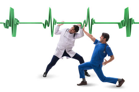 Man doctor in cardiology telemedicine concept