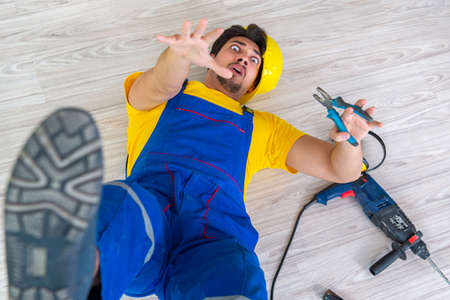 Injured worker at the work site