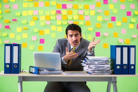 Businessman having trouble with his prioritiesの写真素材