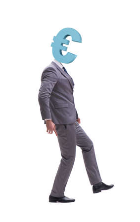 Businessman with euro sign instead of headの写真素材