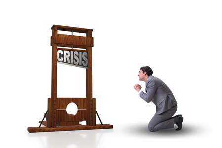 Businessman in crisis business conceptの写真素材