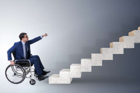 Accessibility concepth with wheelchair for disabled
