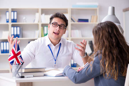 English language training with teacher and studentの写真素材