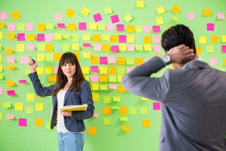 Business colleagues discussing future priorities