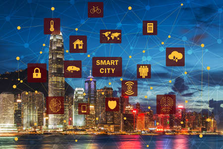 Concept of smart city and internet of thingsの写真素材