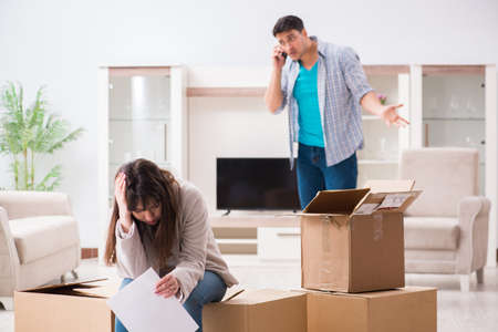 Young couple receiving foreclosure notice letter