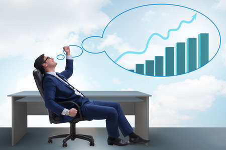 Businessman dreaming of economy and market recovery growthの写真素材