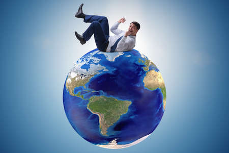 Businessman in global business and globalization conceptの写真素材