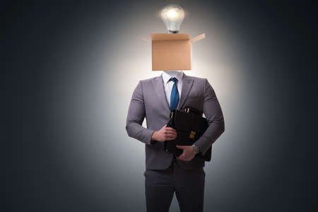 Businessman in thinking out of box conceptの写真素材