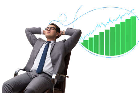 Businessman dreaming of economy and market recovery growthの写真素材