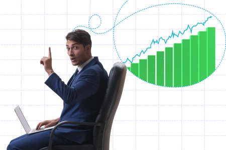 Businessman dreaming of economy and market recovery growthの写真素材