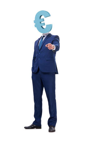 Businessman with euro sign instead of headの写真素材