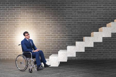 Accessibility concepth with wheelchair for disabled