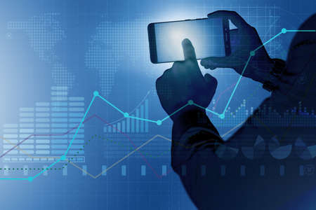 Businessman in trading and finance concept