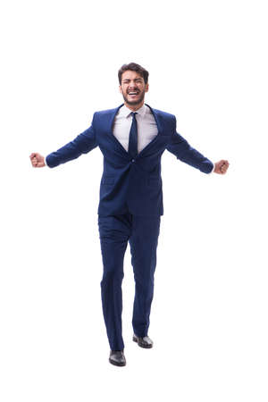 Young businessman isolated on whie backgroundの写真素材