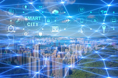 Concept of smart city and internet of thingsの写真素材