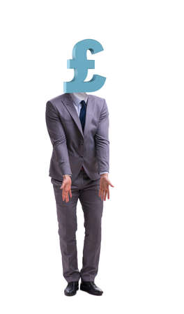 Businessman with british pound sign instead of headの写真素材