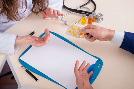 Man visiting doctor for routine check-up