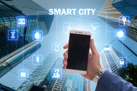 Smart city in innovation conceptの写真素材