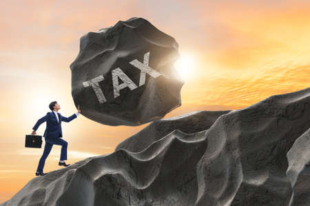 Business concept of tax payments burdenの写真素材