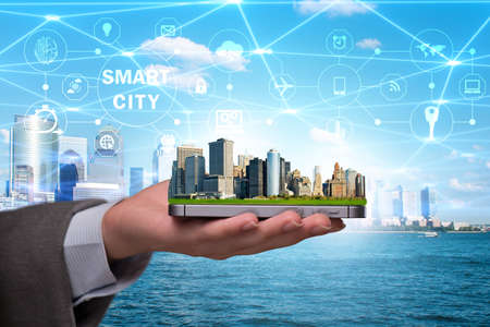 Smart city in innovation conceptの写真素材
