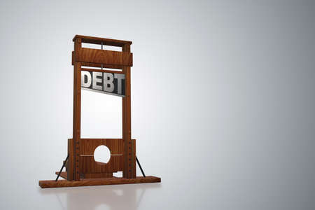 Business concept of debt and borrowing - 3d renderingの写真素材