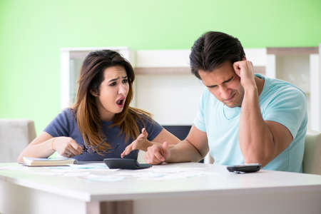 Young family struggling with personal financeの写真素材