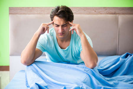 Man suffering from sleeping disorder and insomnia