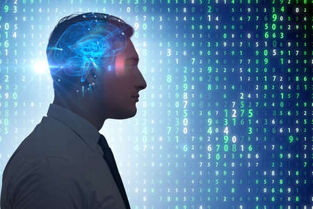 Artificial intelligence concept with man