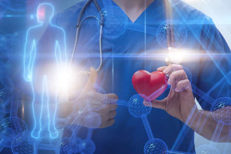 Young doctor cardiologist in telehealth concept