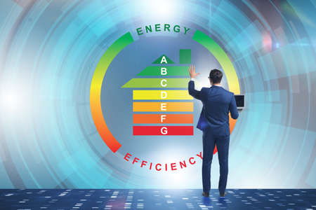 Businessman in energy efficiency conceptの写真素材