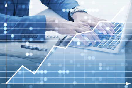 Businessman in trading and finance concept