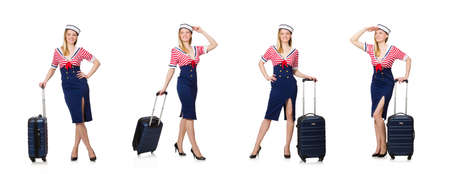 Travelling tourism concept isolated on whiteの写真素材