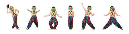 Funny clown isolated on the white backgroundの写真素材