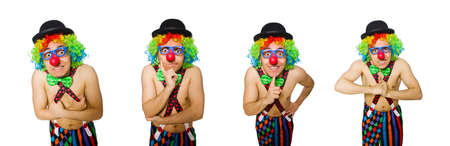 Funny clown isolated on the white backgroundの写真素材