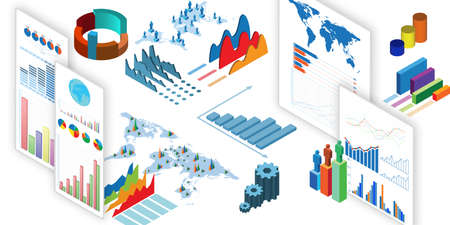 Business charts and infographics - 3d renderingの写真素材