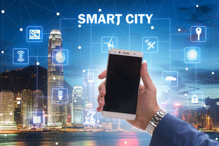 Smart city in innovation concept photoの写真素材