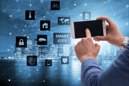 Smart city in innovation concept photo