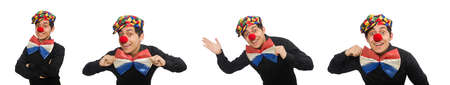 Funny clown isolated on white backgroundの写真素材